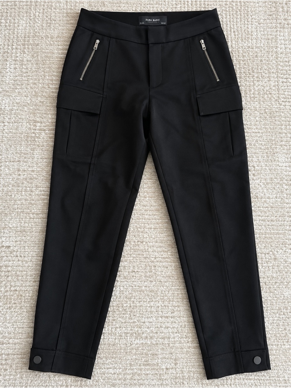 Athleta Black Women’s Cargo Pants with Zip & Flap Pockets